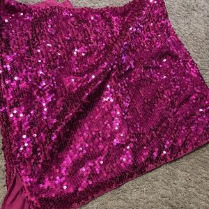 Pink sequin mini skirt